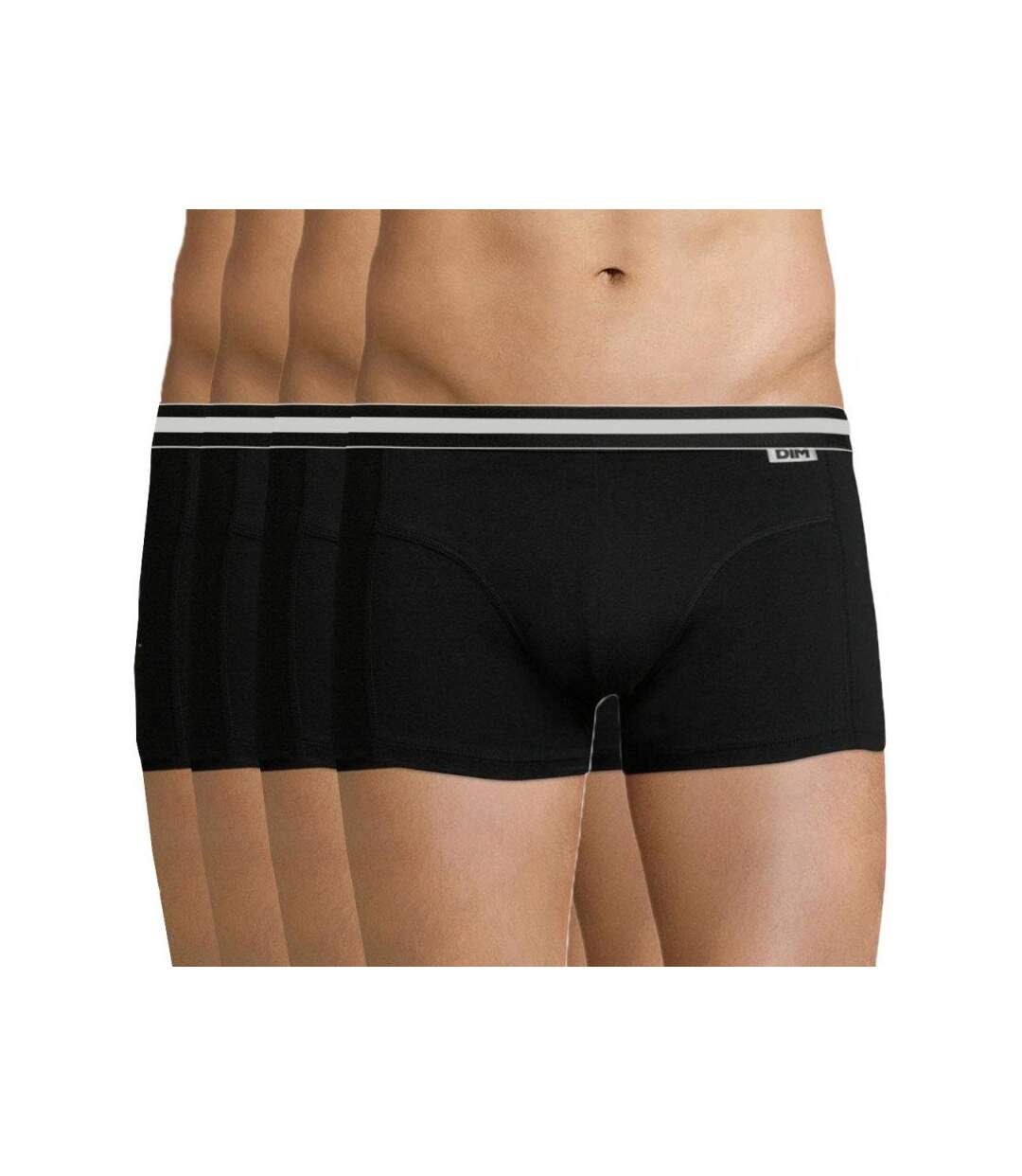 DIM Lot de 4 Boxers Homme Coton ECODIM4 Noir