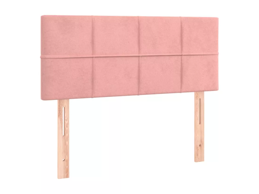 Sommier tapissier avec matelas et LED Rose 90x190 cm Velours