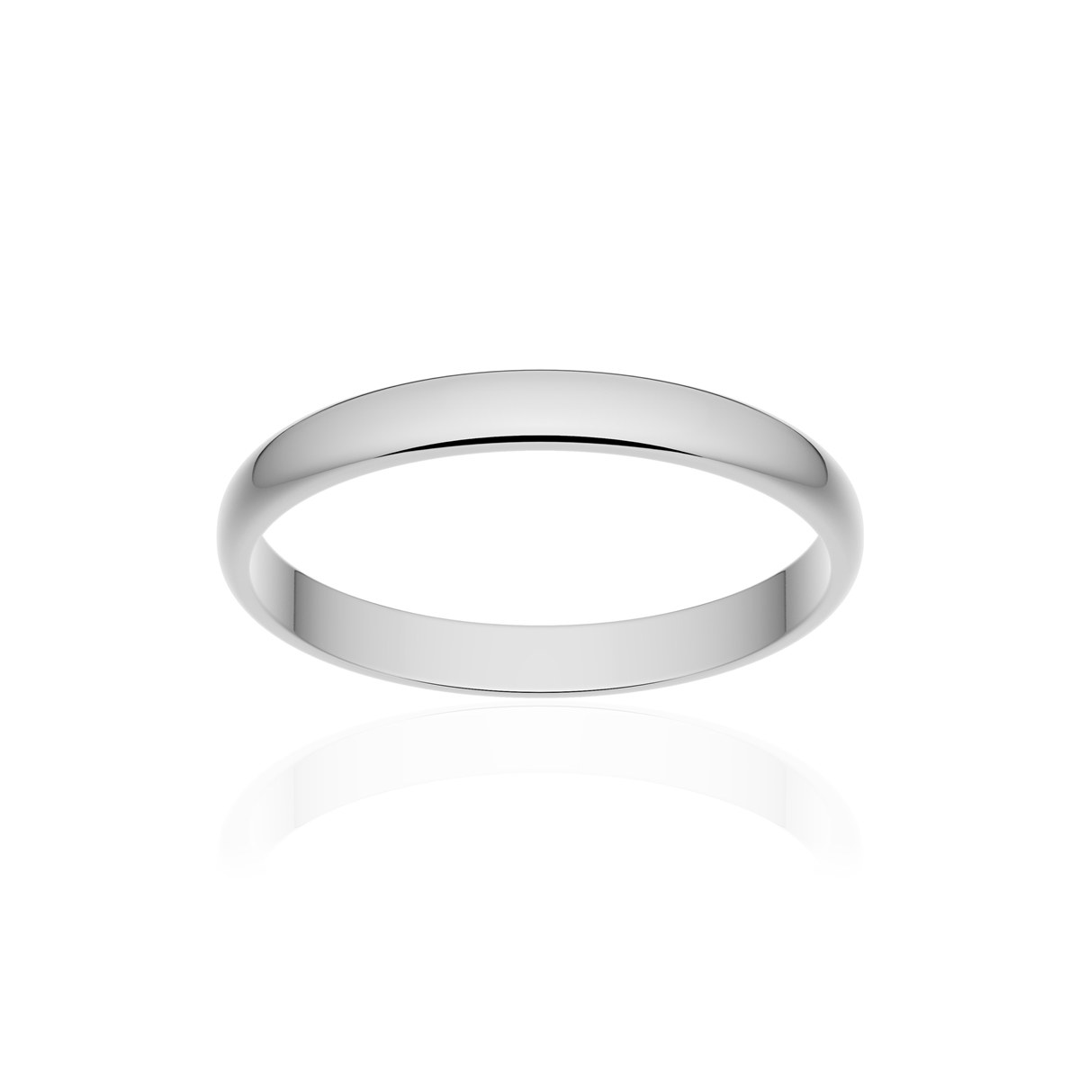 Alliance or 375 blanc poli demi-jonc 2,5mm
