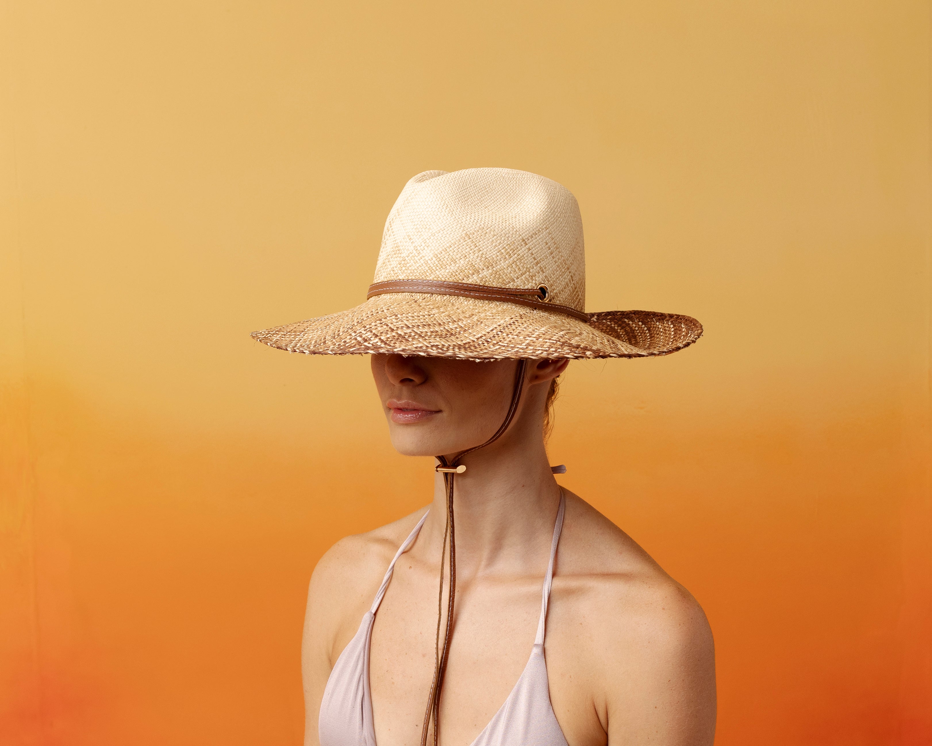 Chapeau Panama ombré à long bord