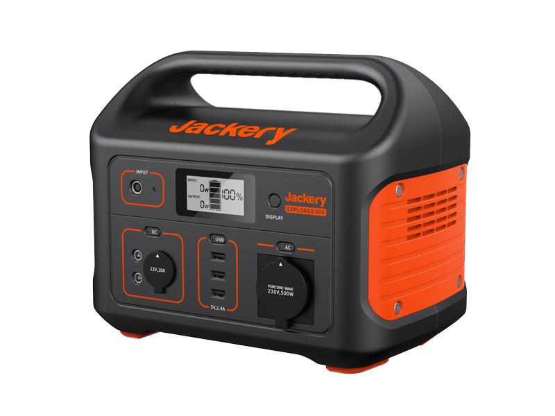Jackery Power Station Explorer 500 518 Wh Mobiler Stromspeicher und Stromgenerator mit 230 V Schuko Steckdose, Solar Generator