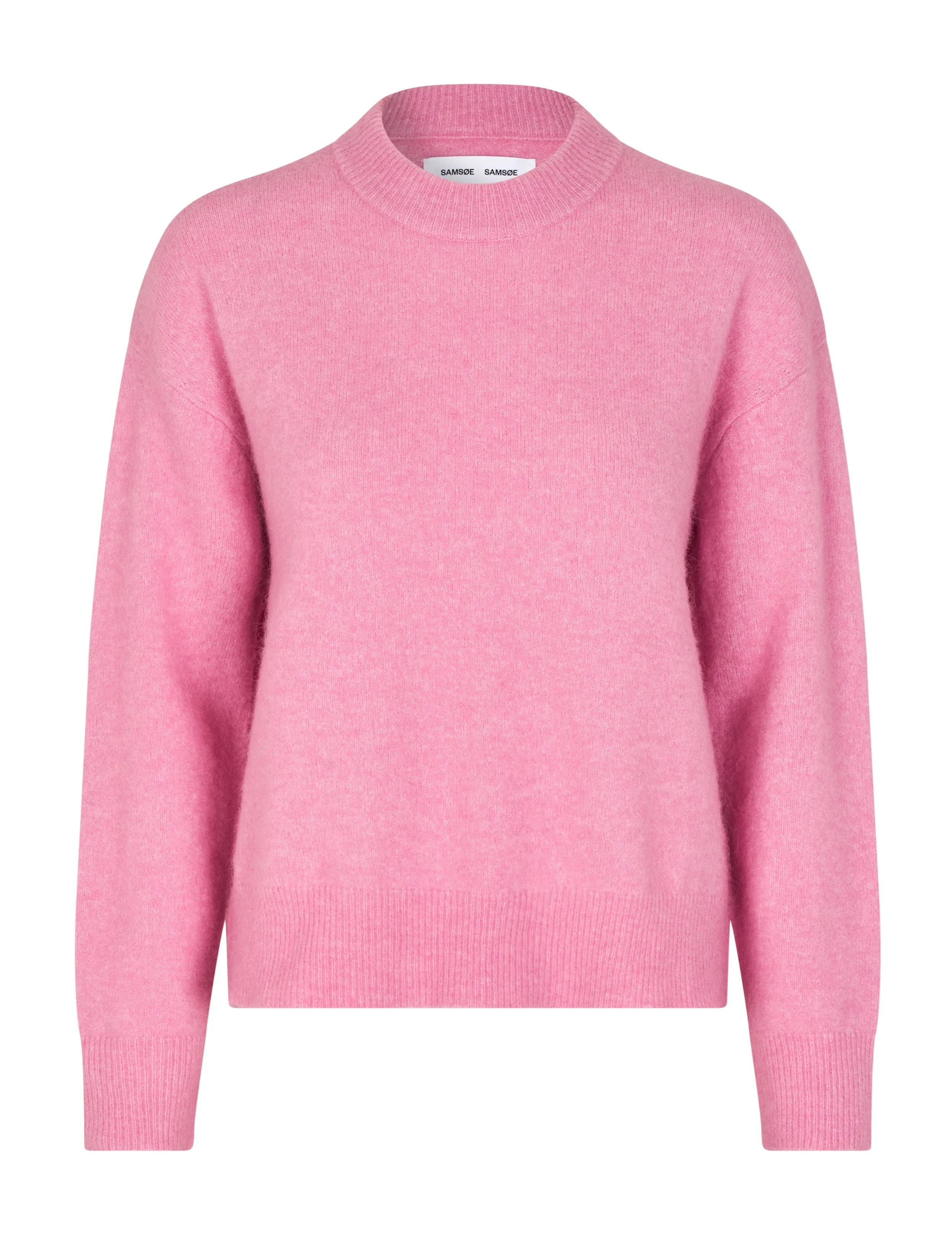 Samsøe Samsøe  Anour O-Neck uldstriktrøje - Orchid Smoke