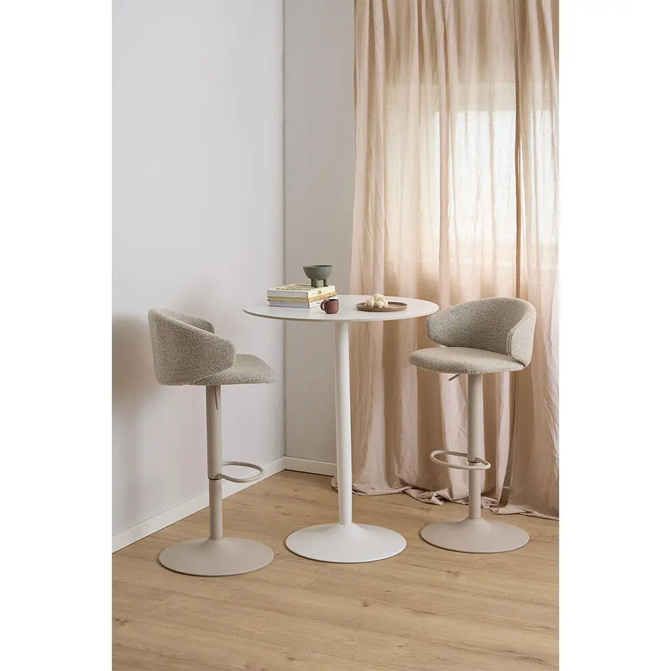 Bartafel Wit Keramiek - Metaal - 80x80x105cm - Laurens