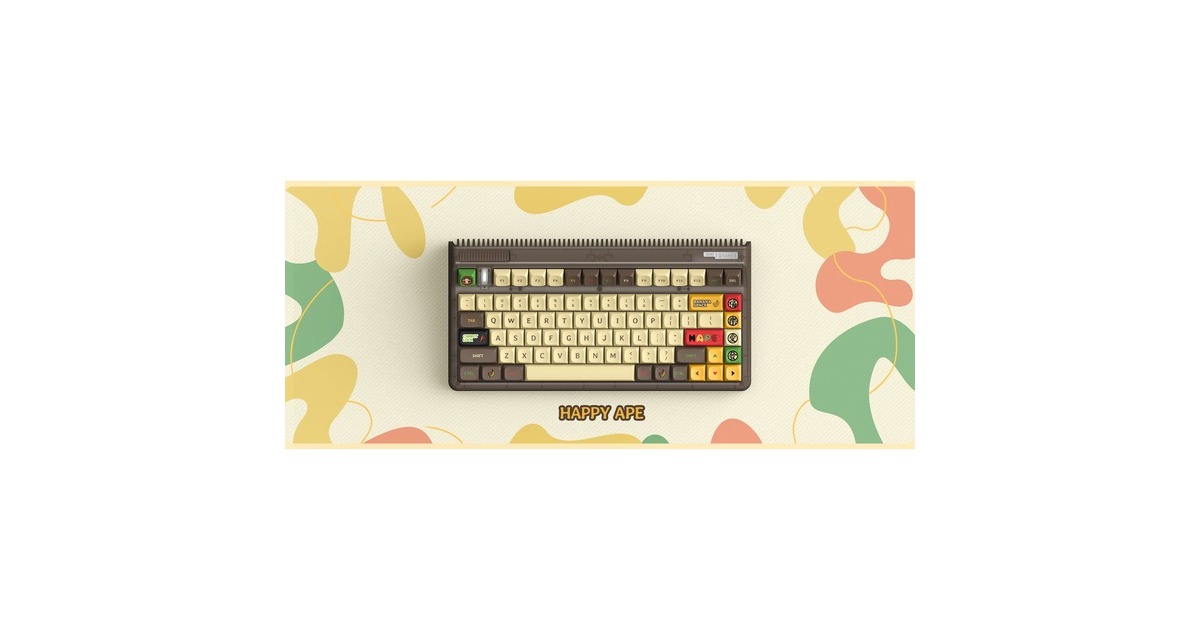IqunixOG80 Happy Ape Wireless Mechanical Keyboard, gaming toetsenbord  (Zwart, US lay-out, IQUNIX Moonstone, RGB leds, 80% (TKL), Hot-swappable, PBT, 2.4GHz | Bluetooth 5.1 | USB-C)