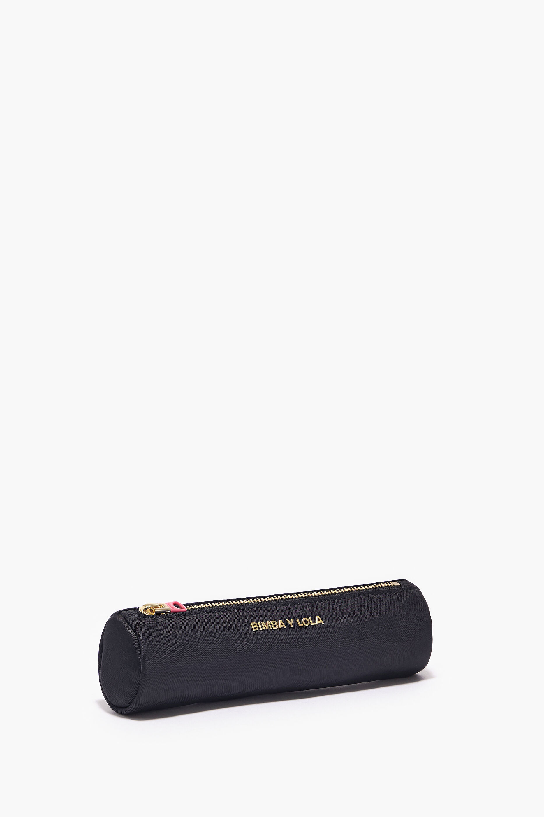 estojo cilíndrico de nylon preto