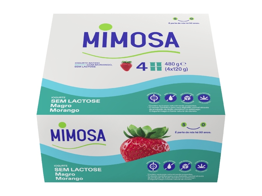 IOGURTE MIMOSA SEM LACTOSE MAGRO MORANGO 4X125G