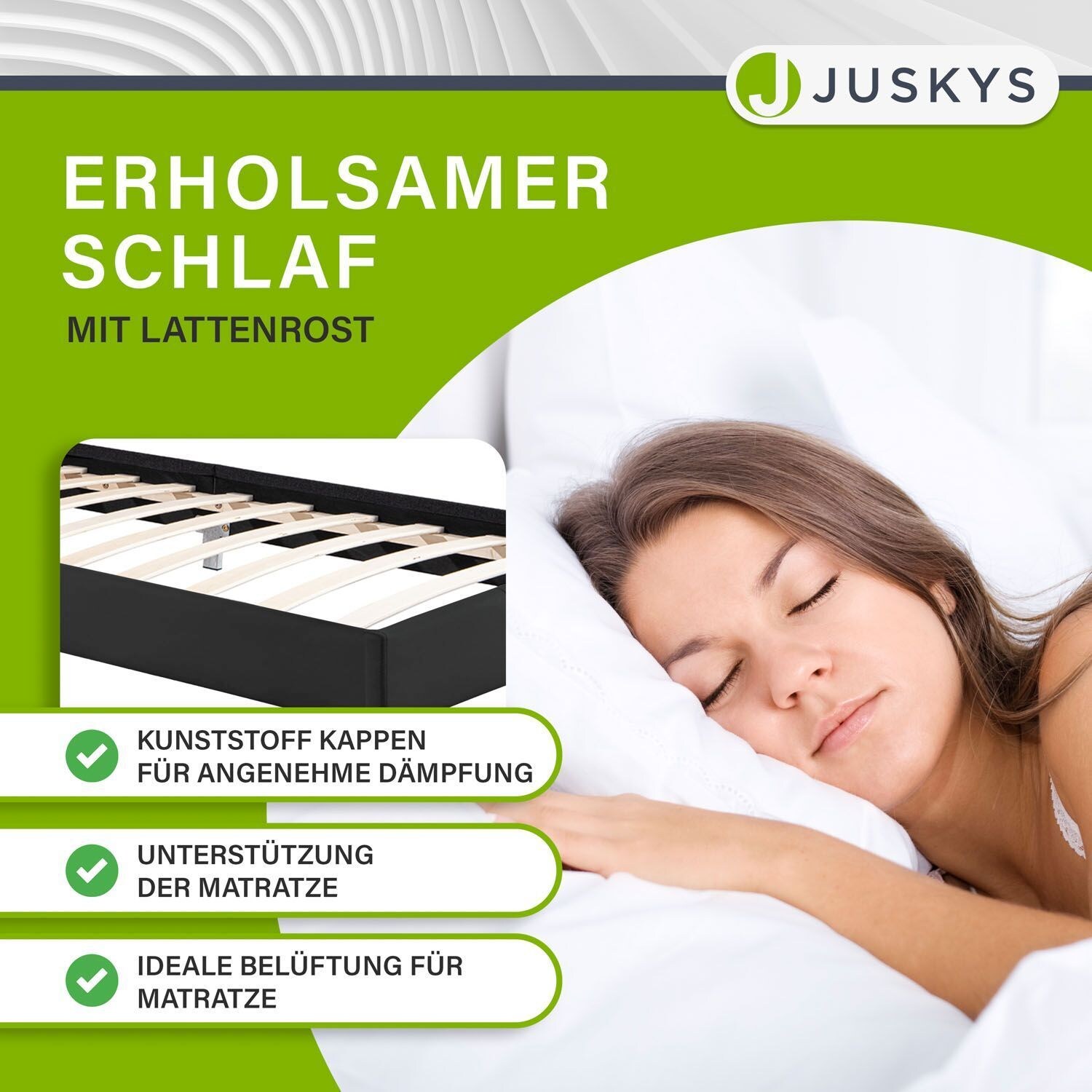 Juskys Polsterbett Verona 90x200 cm schwarz mit Matratze – Einzelbett + LED-Beleuchtung & Lattenrost