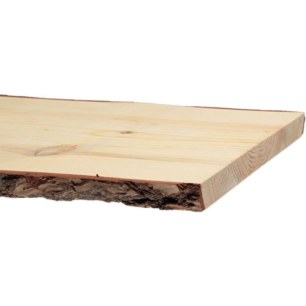 HYLLEPLATE FURU MED BARK 26X360-400X1200MM
