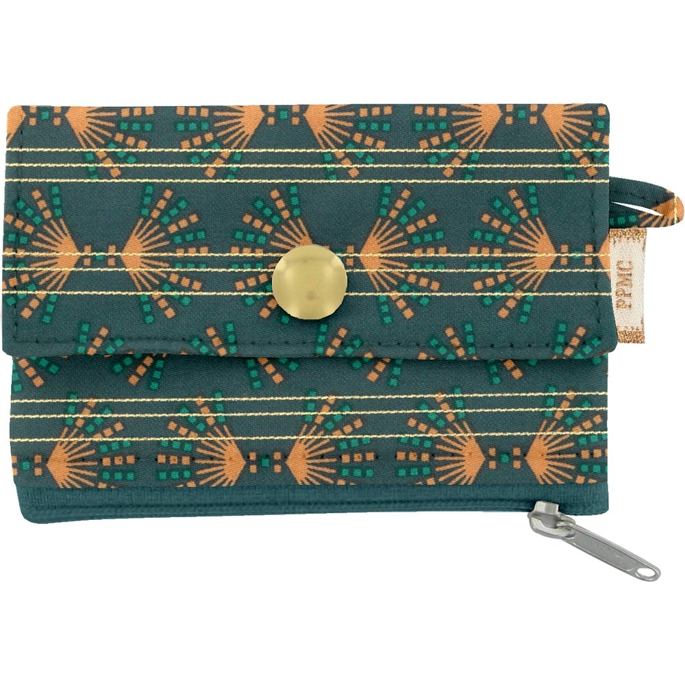 Mini Pochette Porte-Monnaie Eventail Or Vert