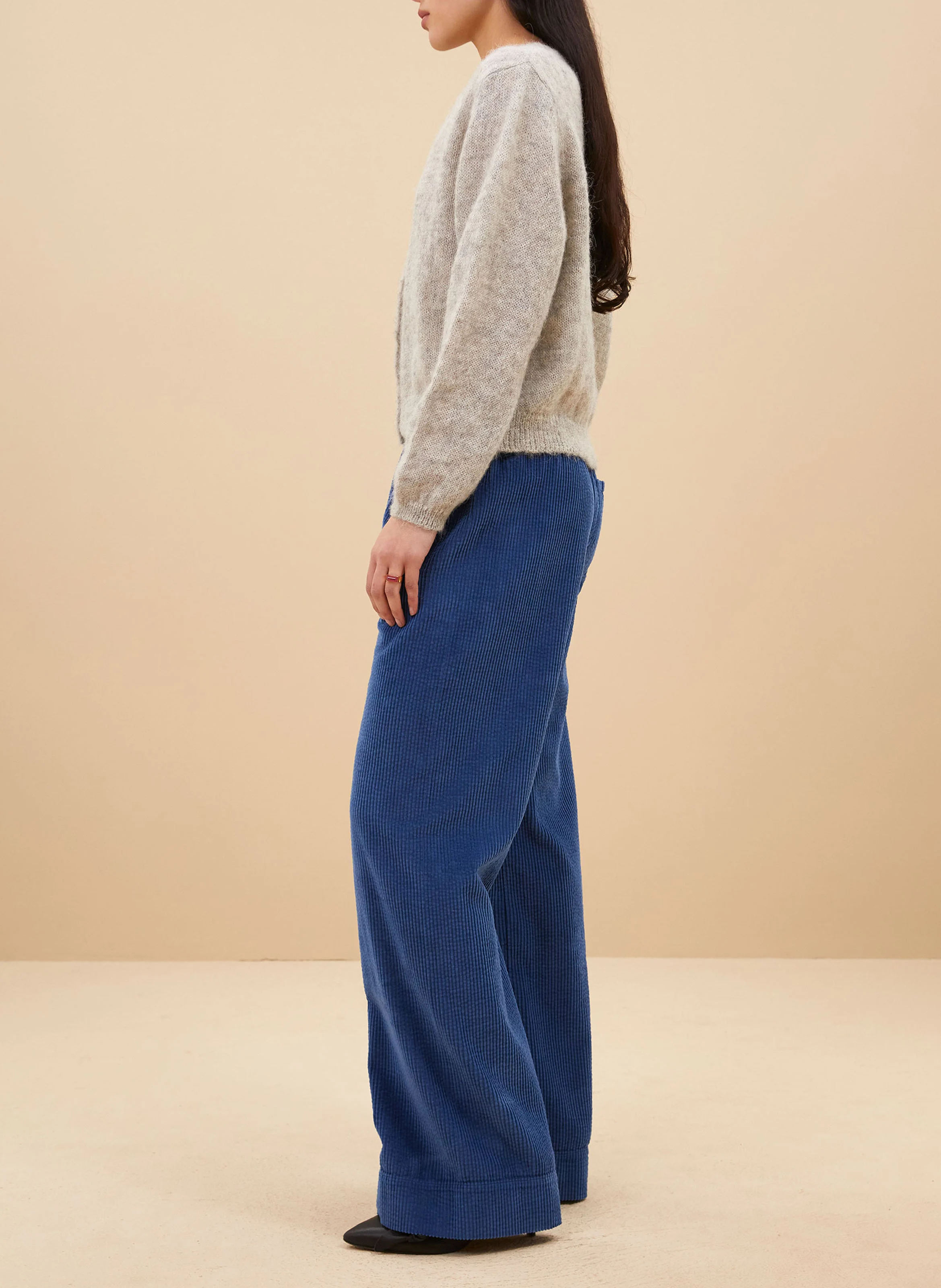 CLEO - Cardigan cl rond en laine mélangée | Gris