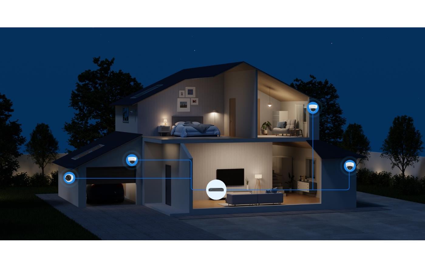 Netzwerkkamera Duo 3V PoE 4K<br>16MP UHD IK10 Vandalismusgeschützte PoE Kamera mit 180° Panorama