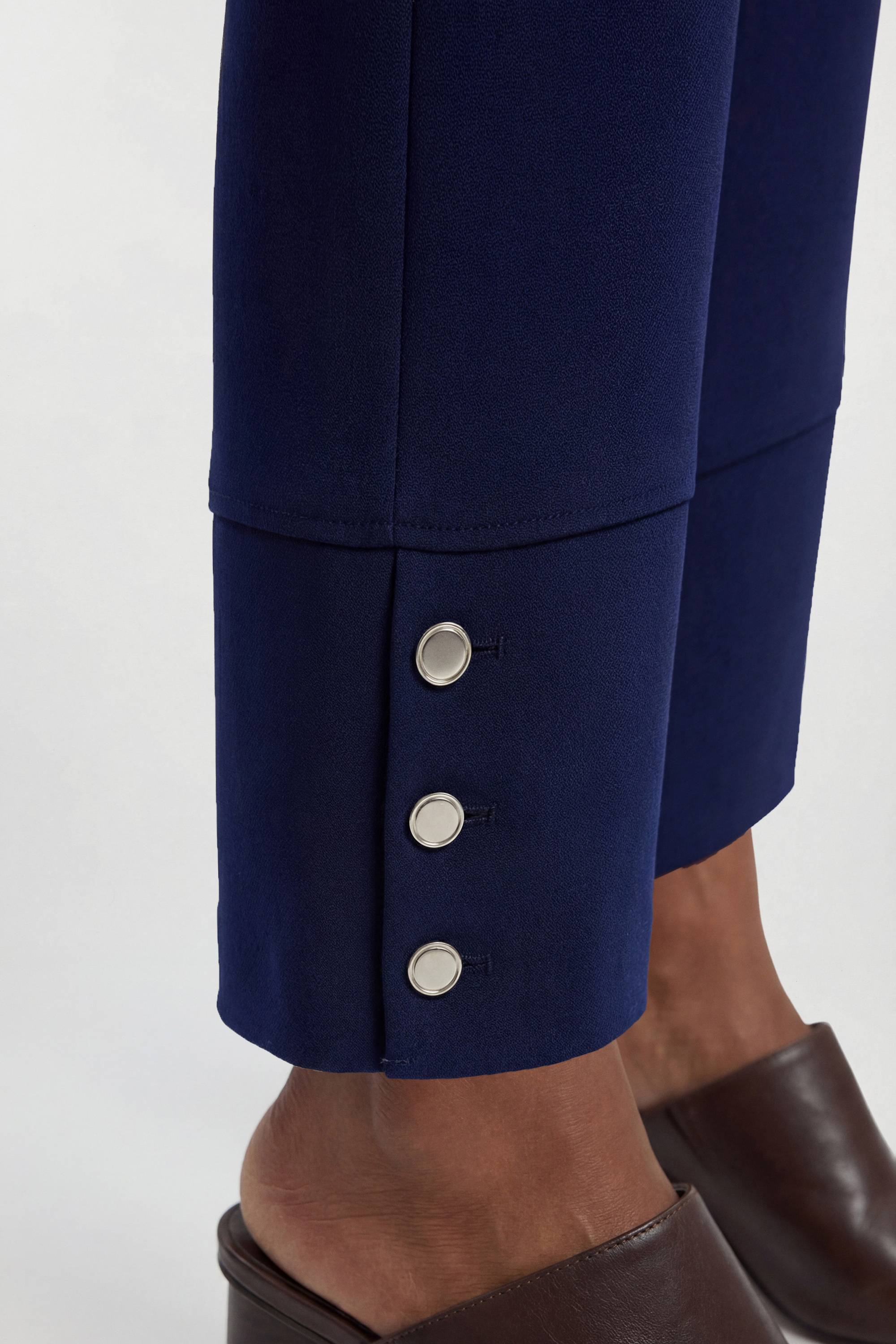 KarenMillen Pantalon Droit À Détails Boutons En Tissu Stretch Compact
