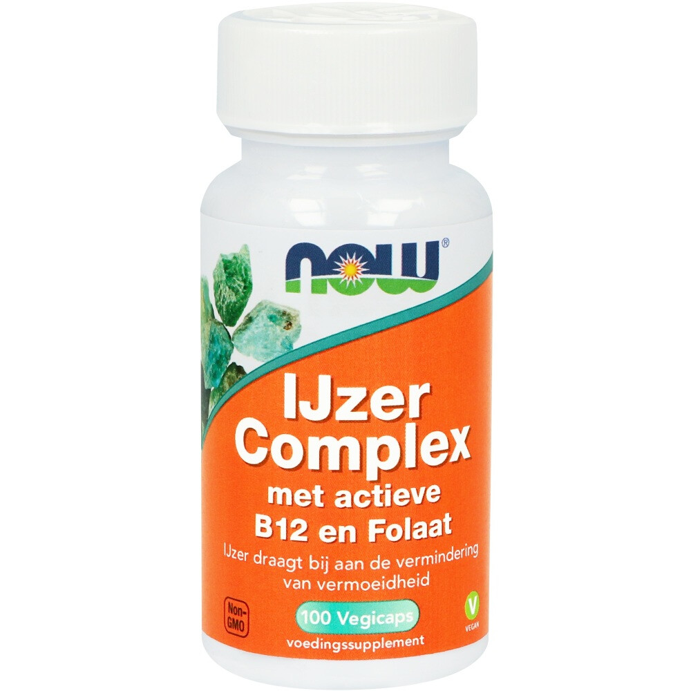 NOW Ijzer Comp B12 Folaat 100 vegacapsules