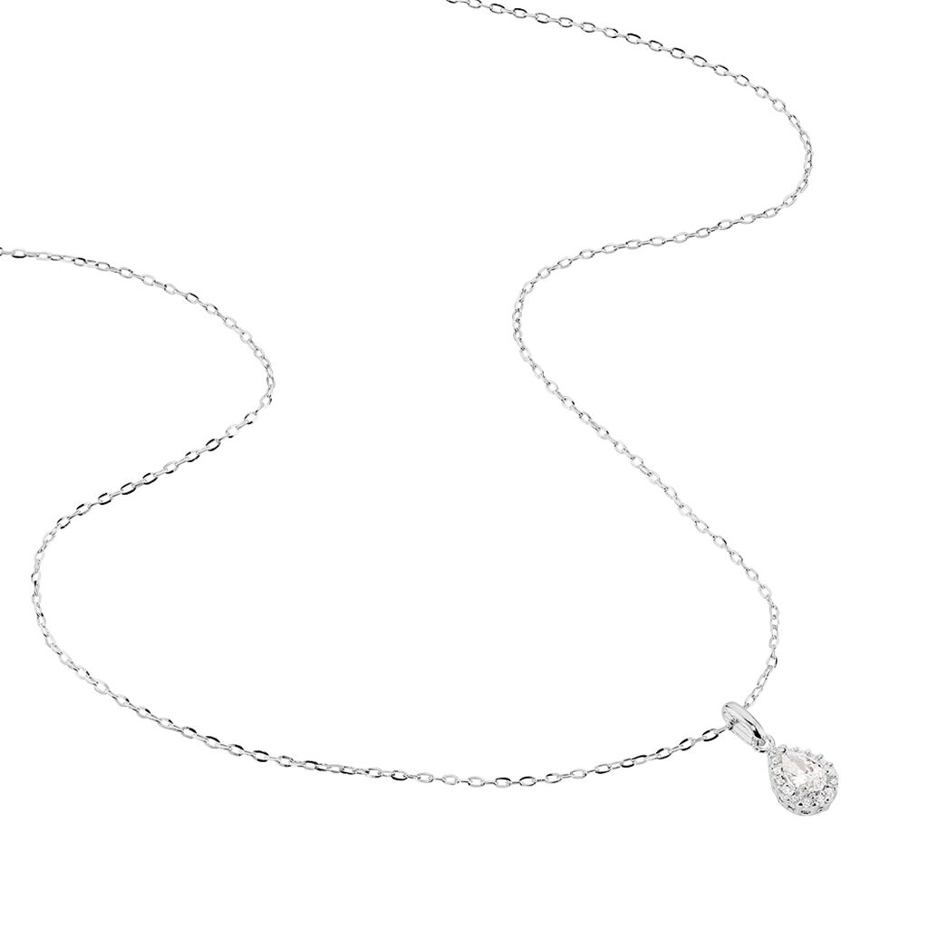 Collier Silvette Argent Blanc Oxyde De Zirconium