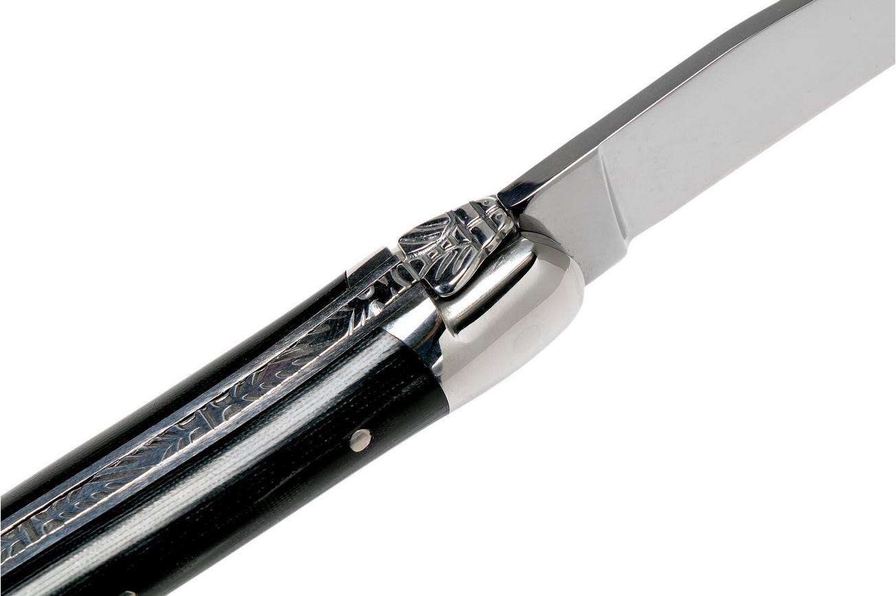 Forge de Laguiole 129INTCNOIBRI 9cm, zwart micarta, laguiolemes