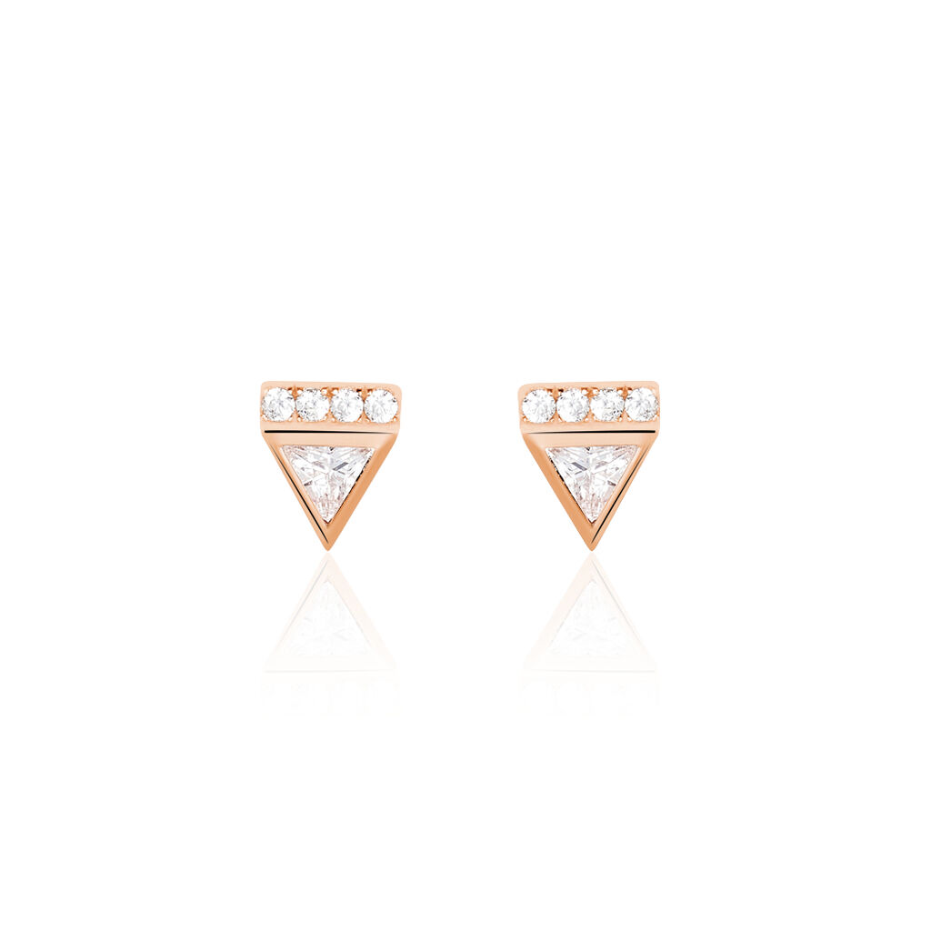 Boucles D'oreilles Puces Smita Argent Rose Oxyde De Zirconium