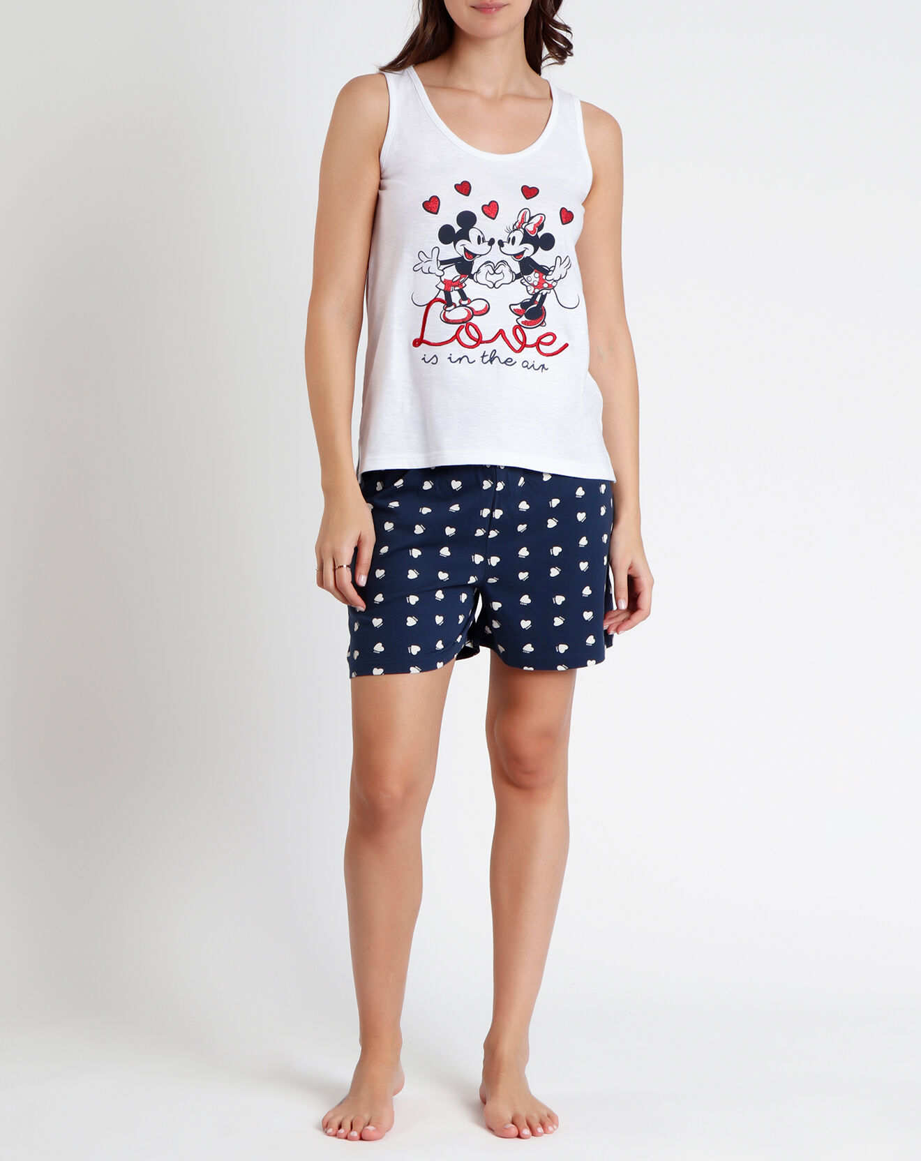 28 Pyjama Débardeur & Short Willow blanc/bleu marine