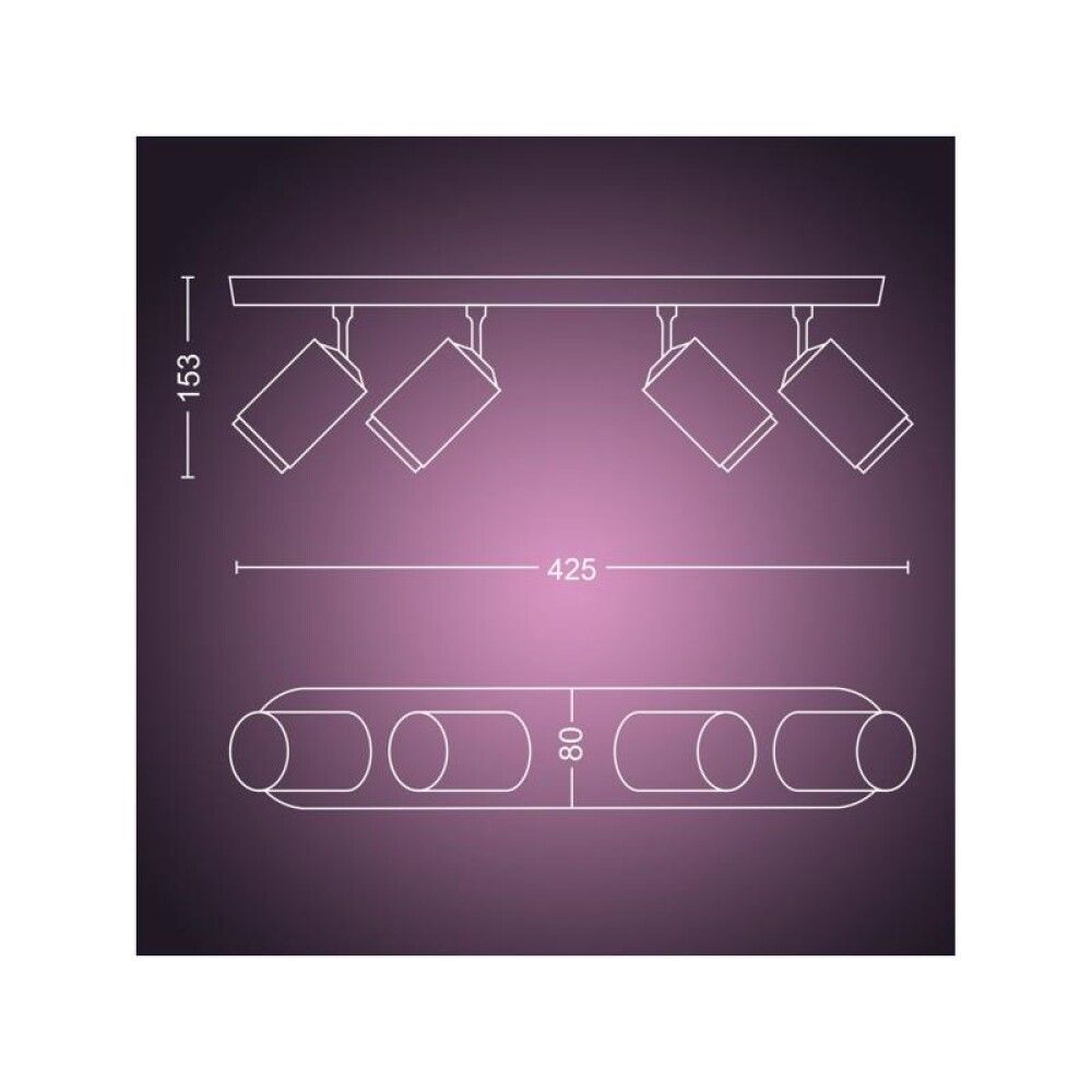 SPOTLAMPE PHILIPS HUE ARGENTA 3XGU10 5,7W SVART