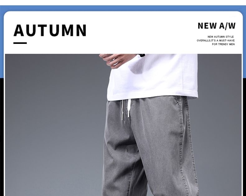 Denimic - Cropped harembroek met applicatie en middelhoge taille