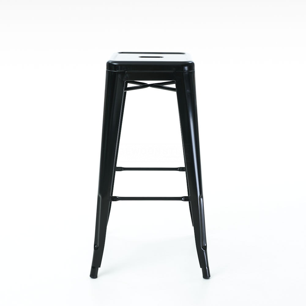 Metalen barkruk Café (zithoogte 65 cm) Zwart