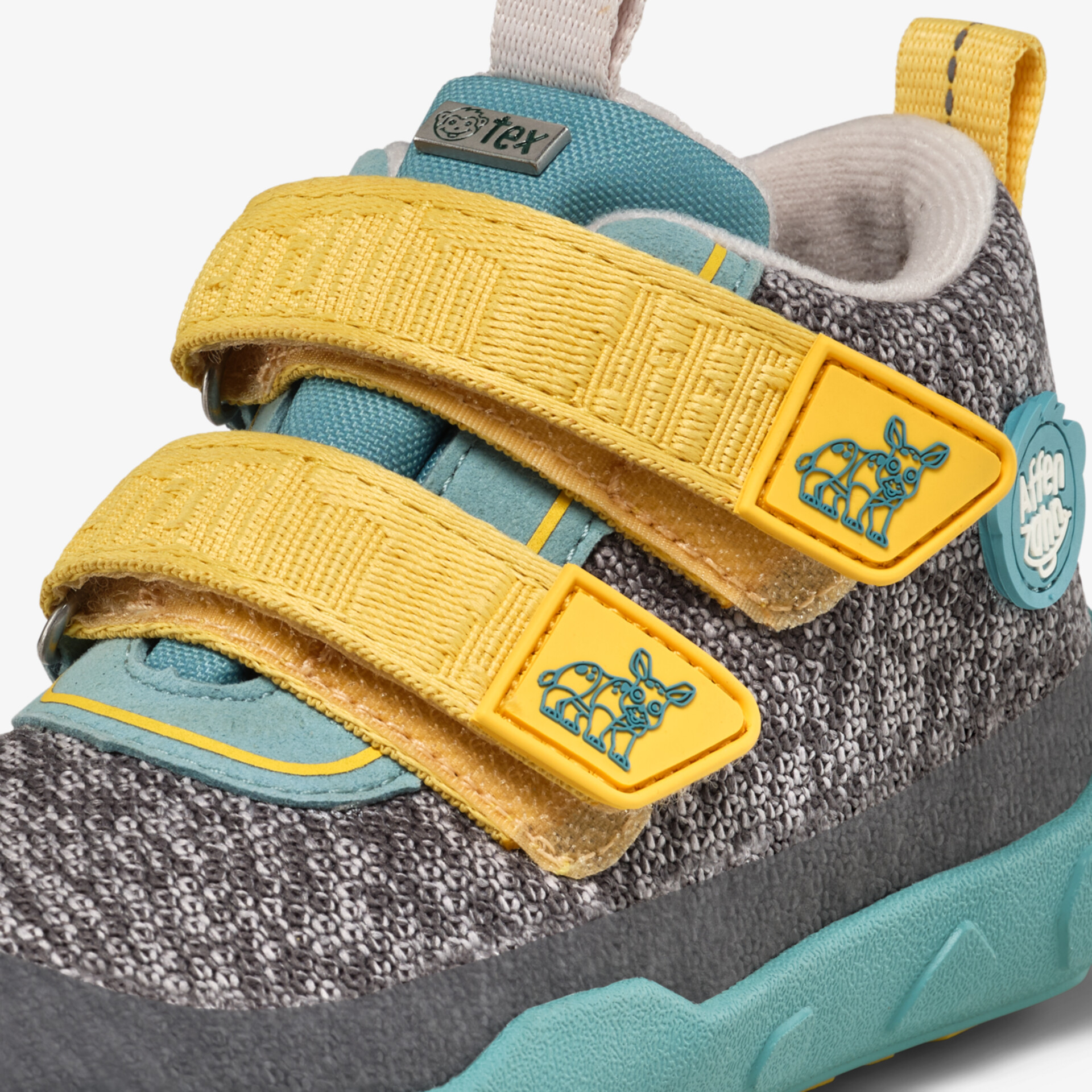 Affenzahn Knit Happy Nashorn Kinder Barfußschuhe grün