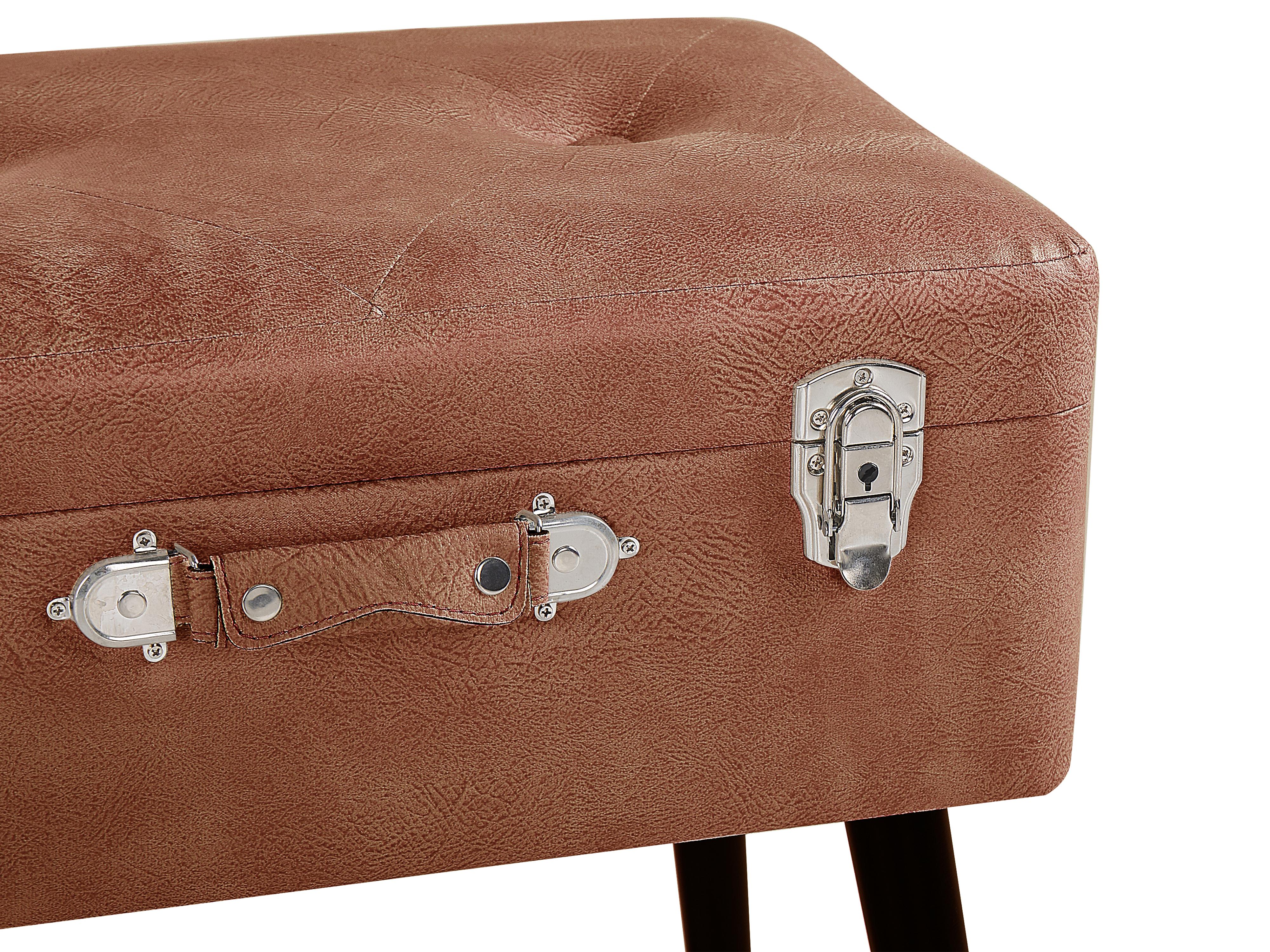 Hocker met opbergruimte MALLARD Kunstleer Goudbruin