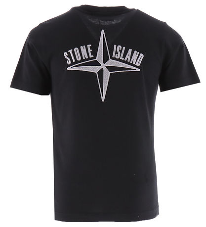 Stone Island T-Shirt - Schwarz m. Weiß