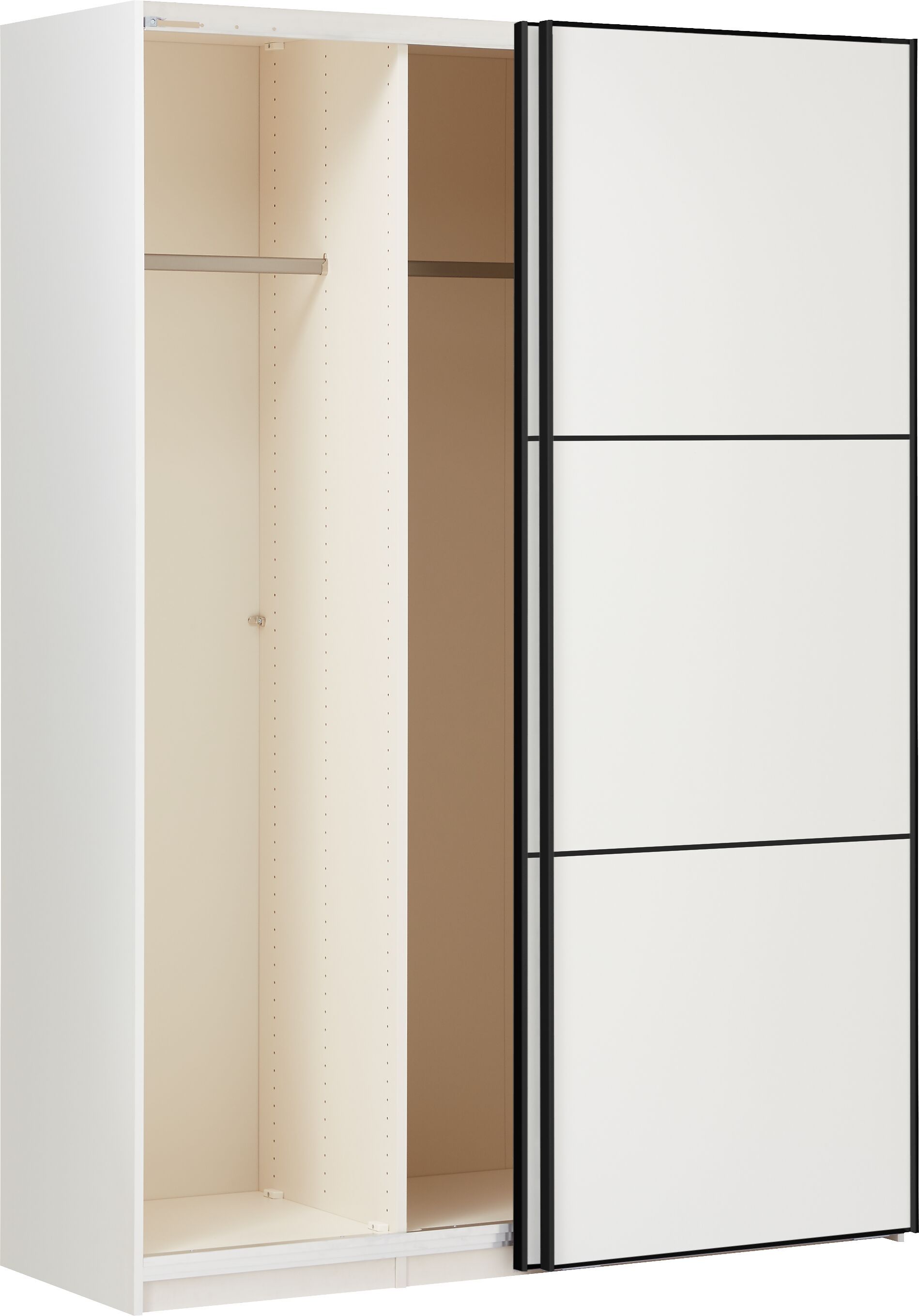 MODUL Schwebetürenschrank - Weiss / B: 152.0 cm x T: 65.0 cm x H: 220.0 cm
