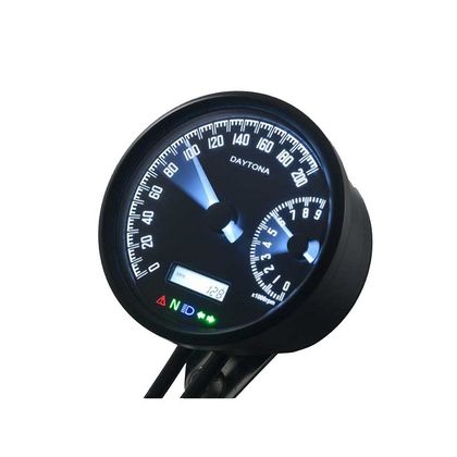 Compteur Digital Daytona velona- W noir VITESSE 200 KMH - COMPTE TOUR 9000 TOURS Universel - Noir