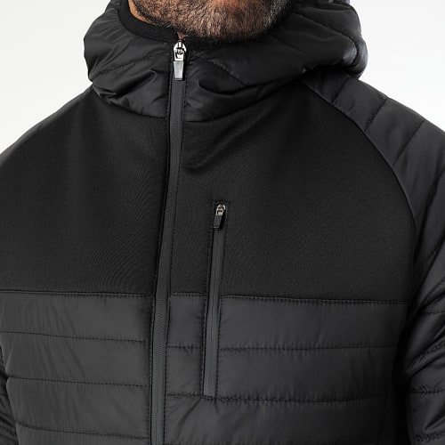 Doudoune Capuche Bimatière 0005 Noir