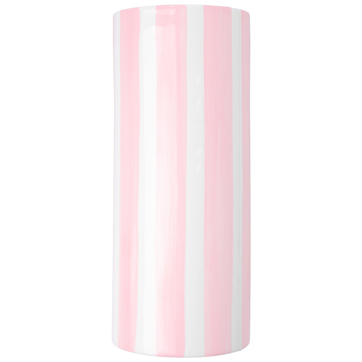 Vase mit Streifen rosa / weiss