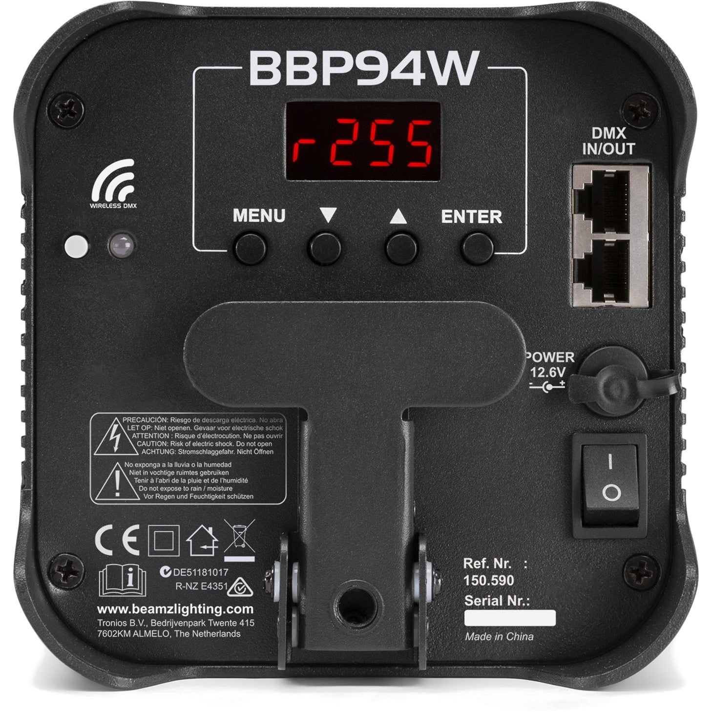 BeamZ BBP94W Battery Uplight Par 4x 12W WDMX
