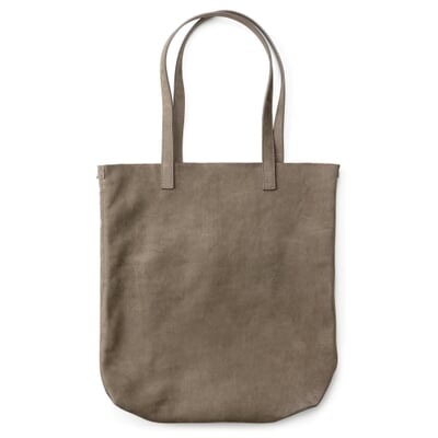 Damen-Totebag Leder, Schiefergrau