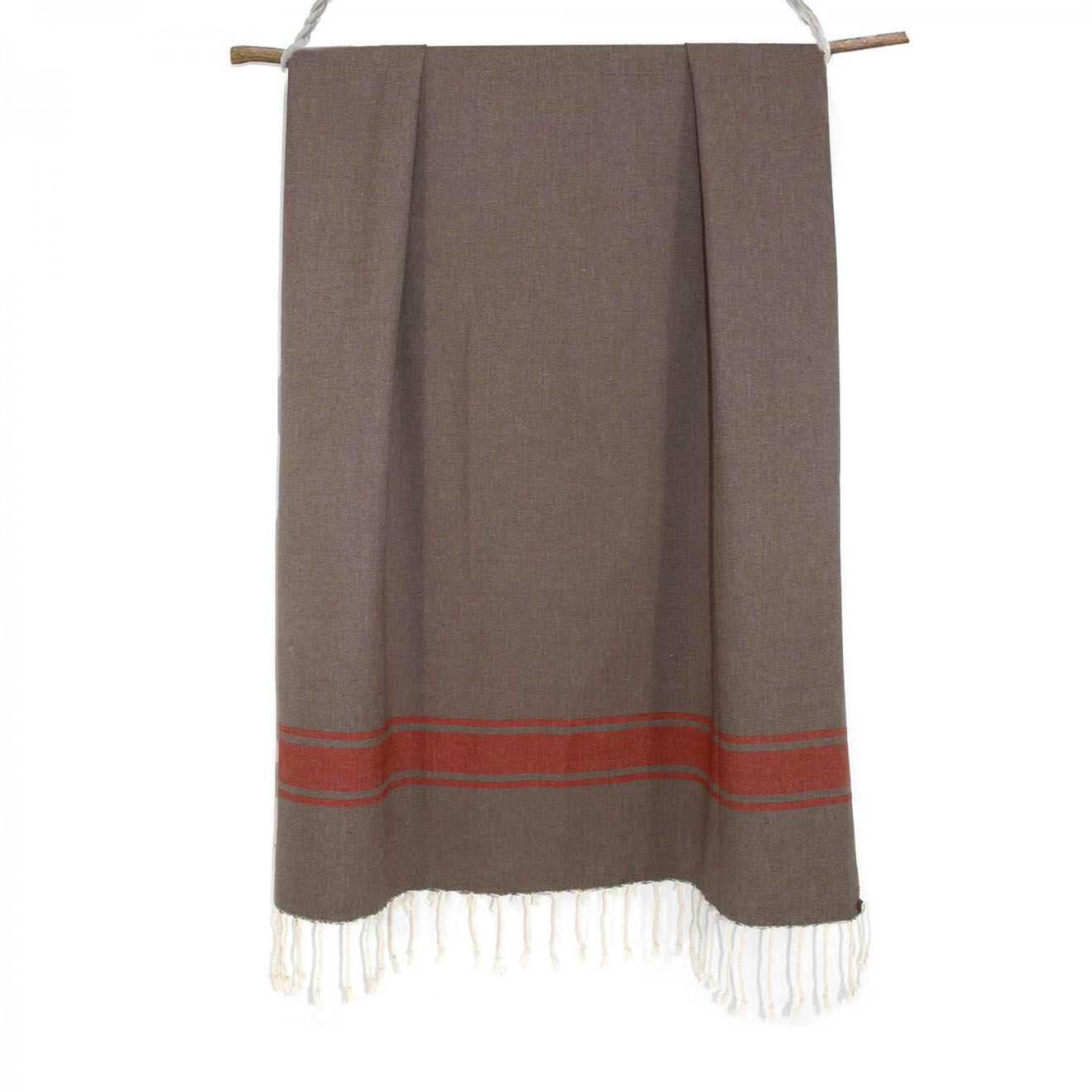Febronie Fouta Traditionelle St Tropez moka/écrevisse - 100x200 cm
