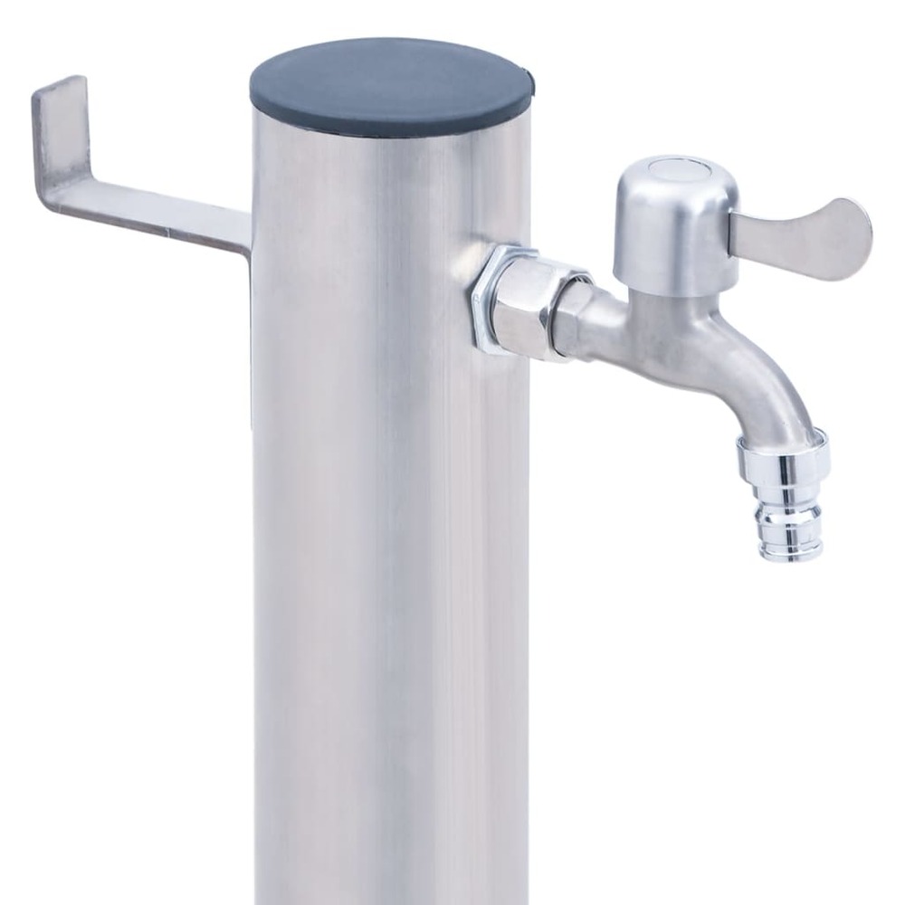 Colonne à eau de jardin 80 cm acier inoxydable rond