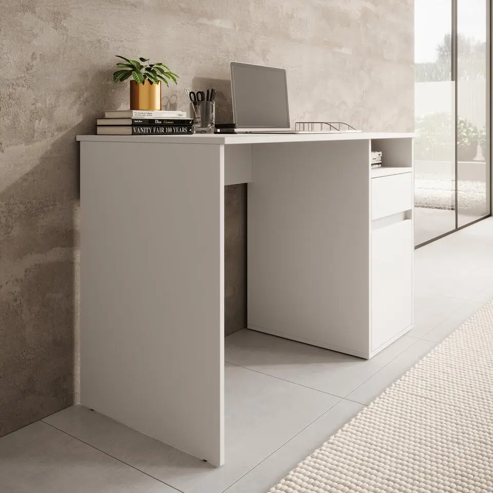 Meubella - Bureau Babot - Wit 1 - 120 cm