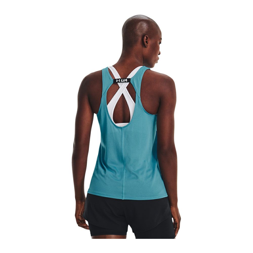 Under Armour UA FLY BY - Débardeur Femme glacier blue/glacier blue/reflective