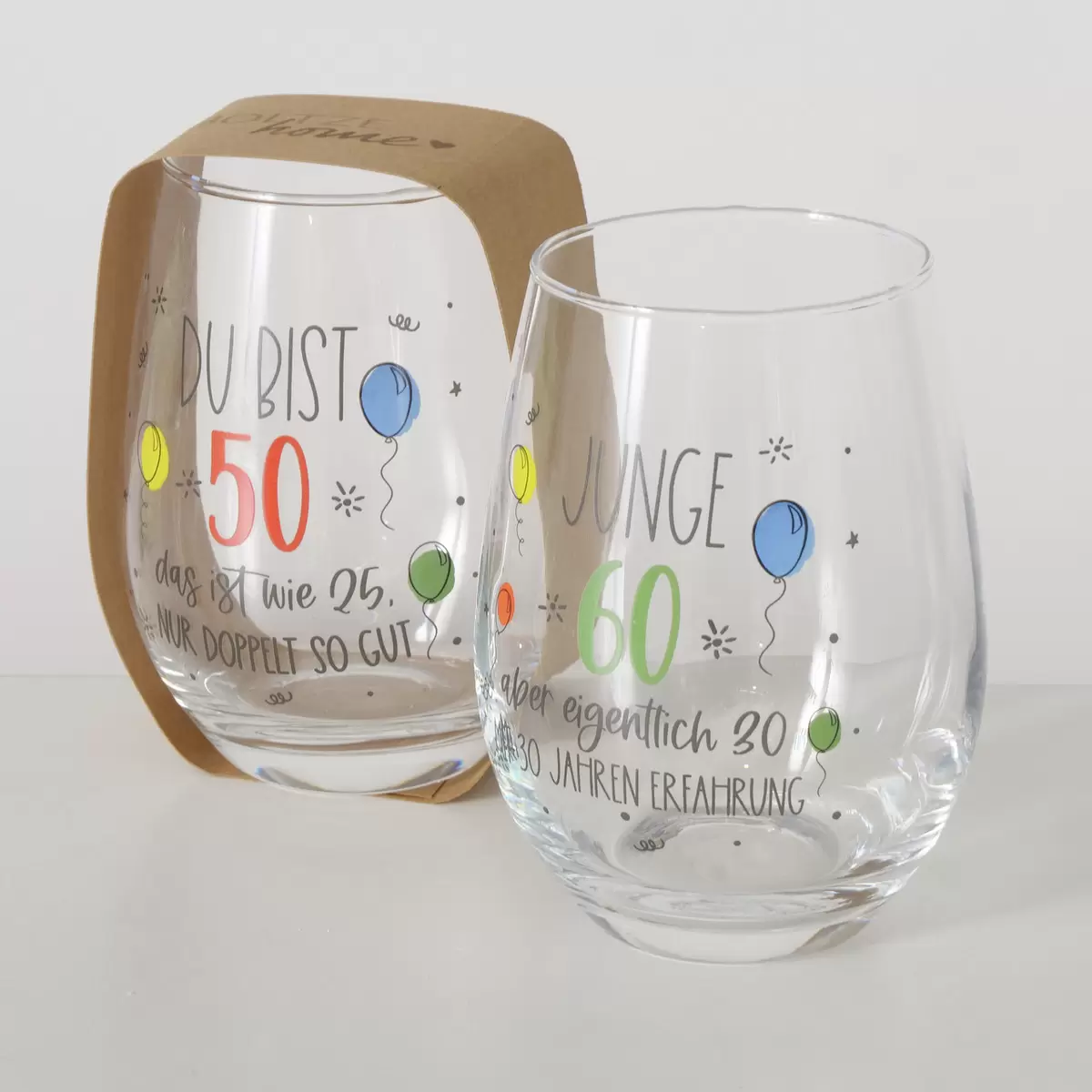 Trinkglas Geburtstag Bunt