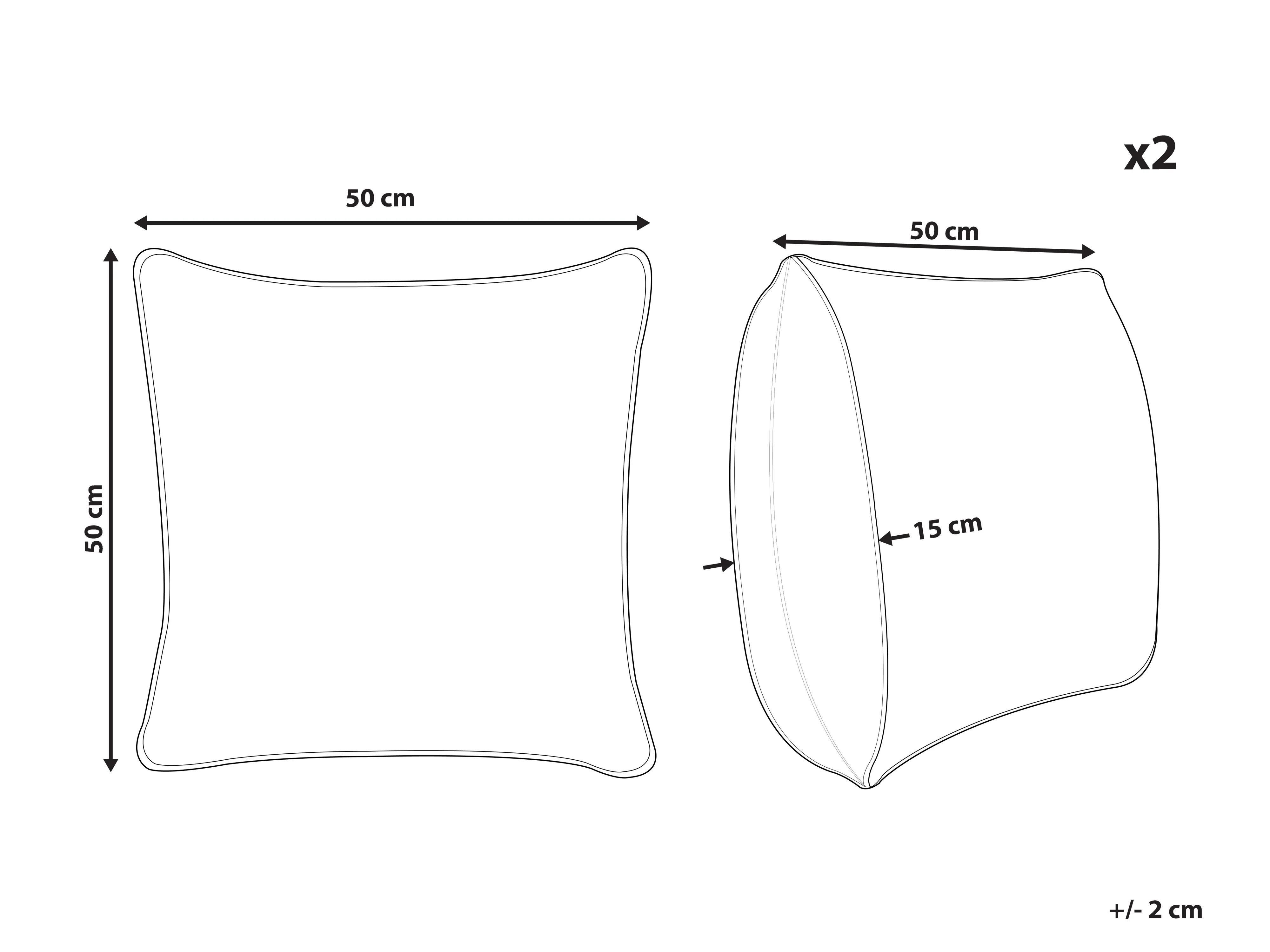 Set van 2 sierkussens OUJDA Katoen 50 x 50 cm Zilver geometrisch patroon