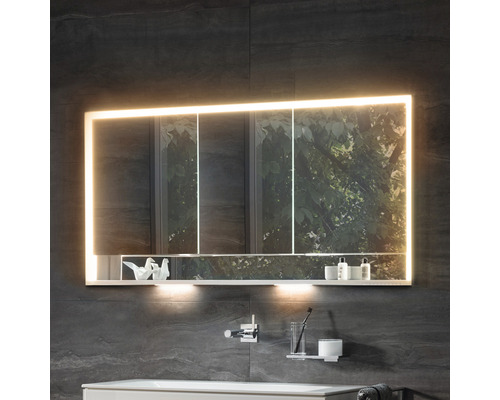 KEUCO Royal Lumos spiegelkast, 140 x 16,5 x 73,5 cm, zilver, 3-deurs, LED, IP24, inbouw, 713