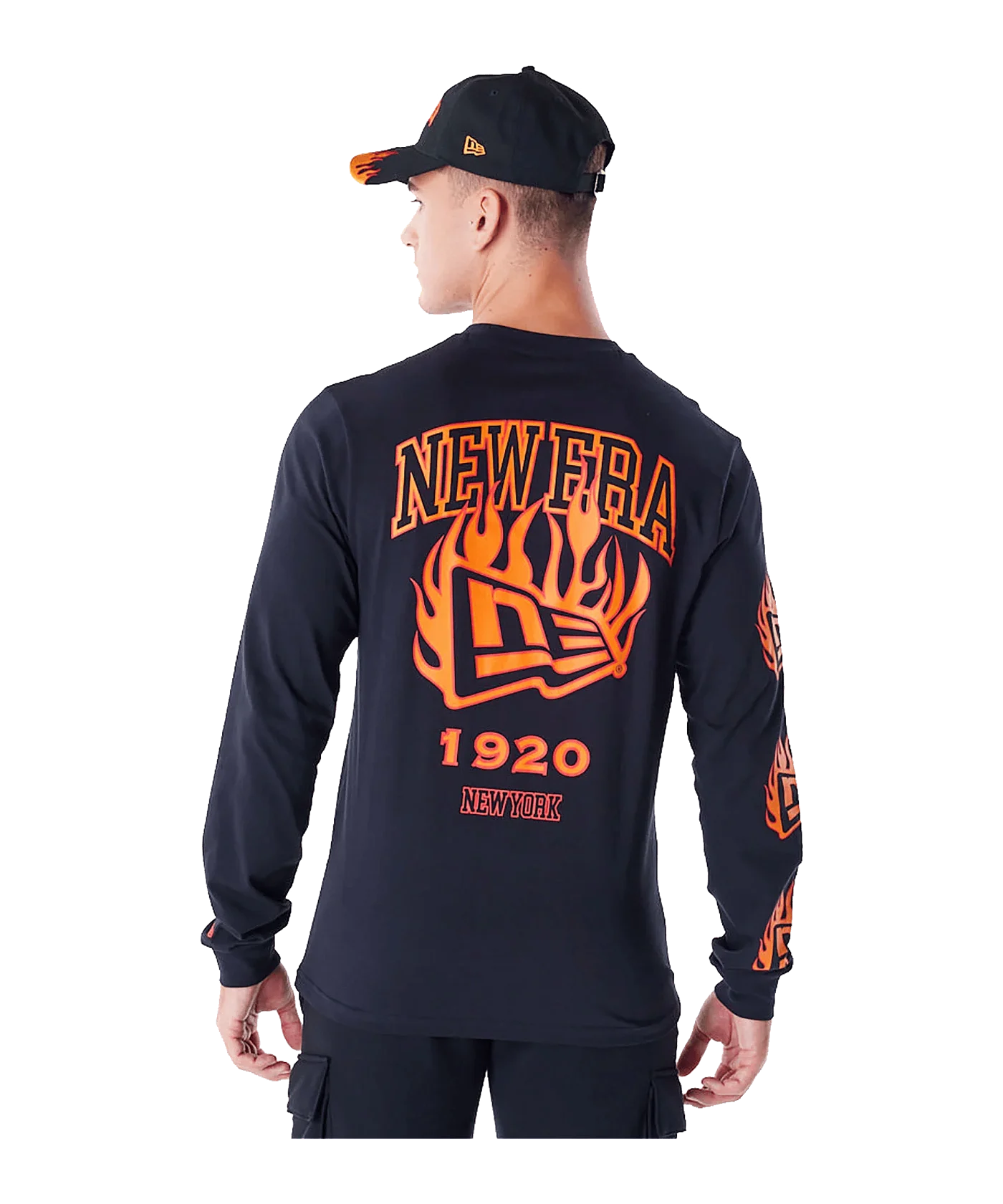 New Era Ne Flag Flame T-Shirt Schwarz