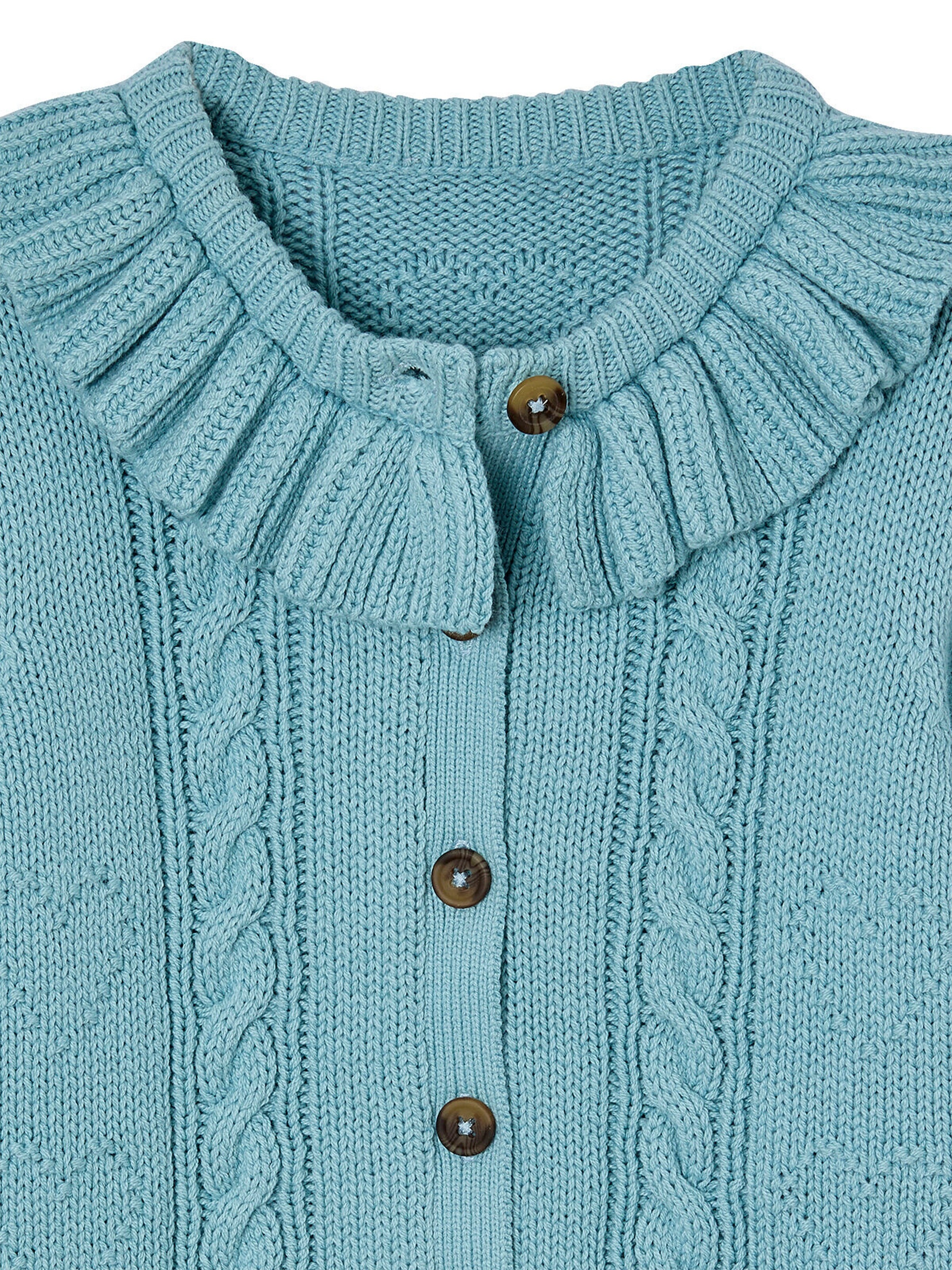 Vertbaudet Mädchen Strickjacke mit Zierkragen himmelblau