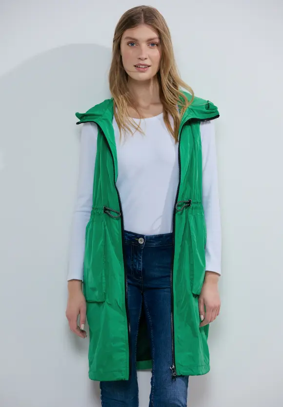 Longweste mit Mesh - grass green