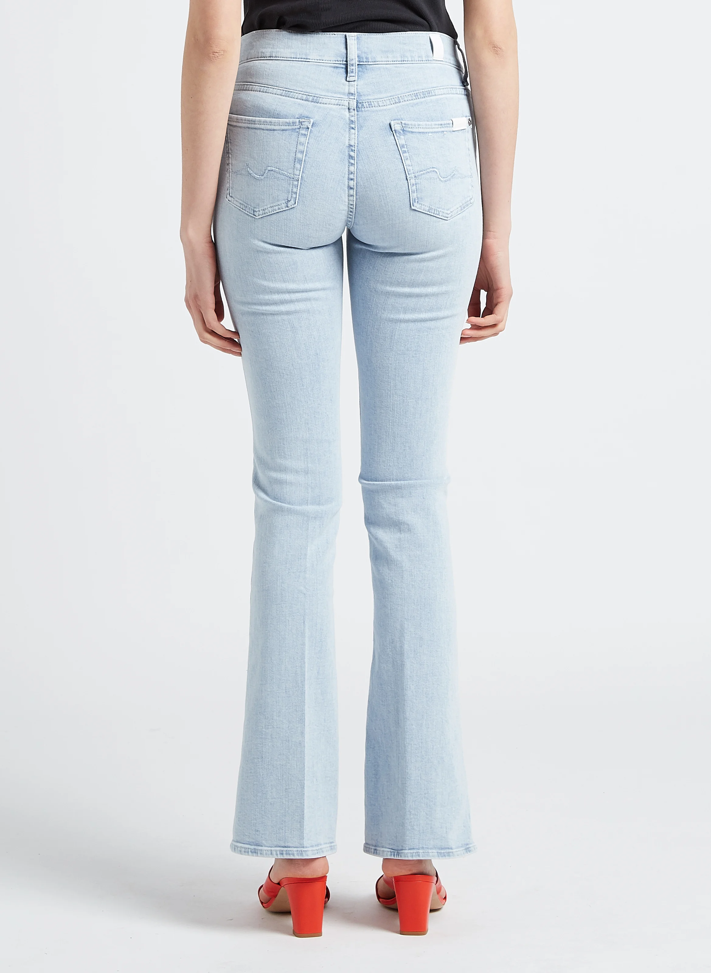ILLUSION YOUR CHOICE - Jean flare délavé en coton stretch| Bleu