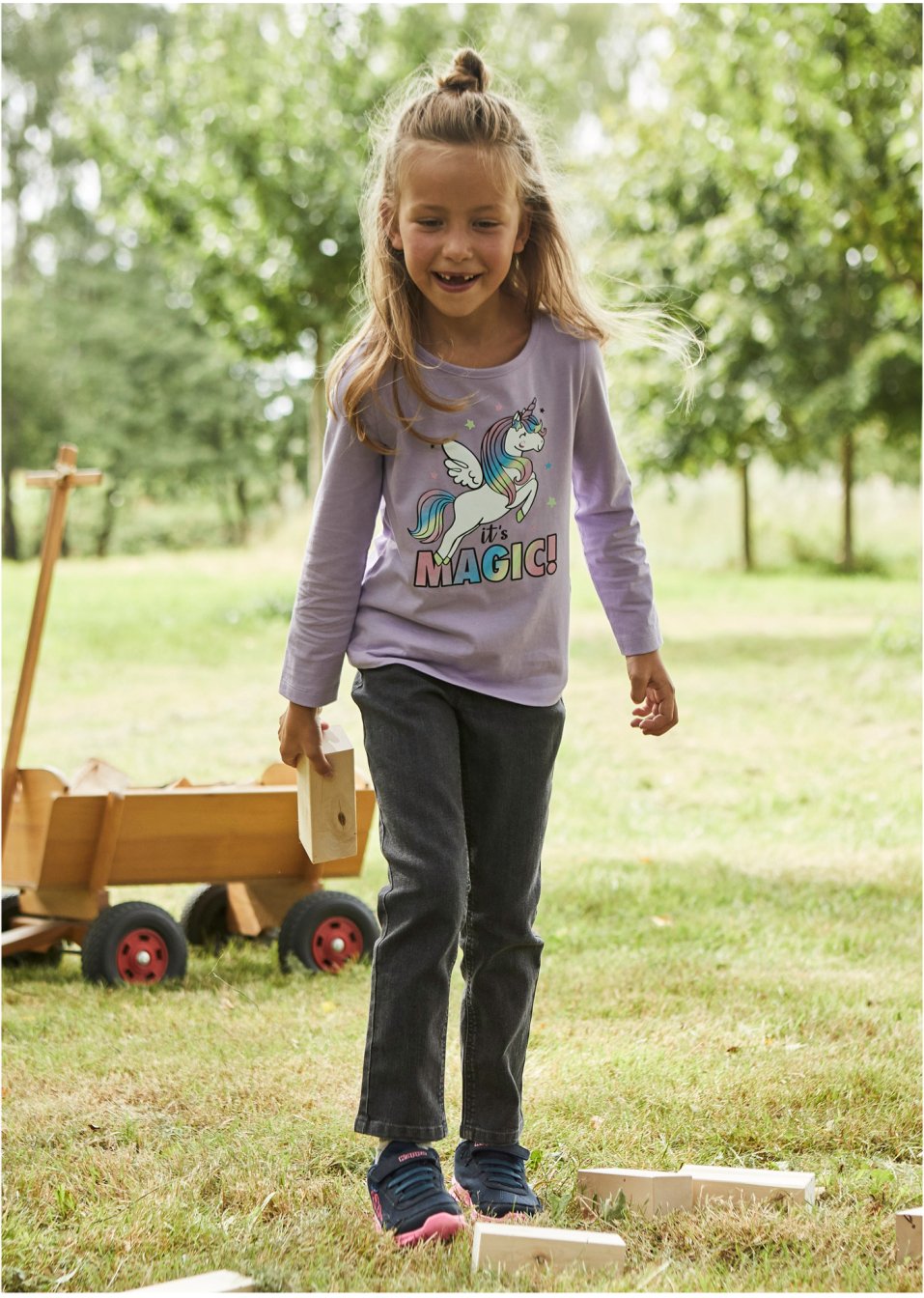 Lot de 2 T-shirts manches longues fille coton