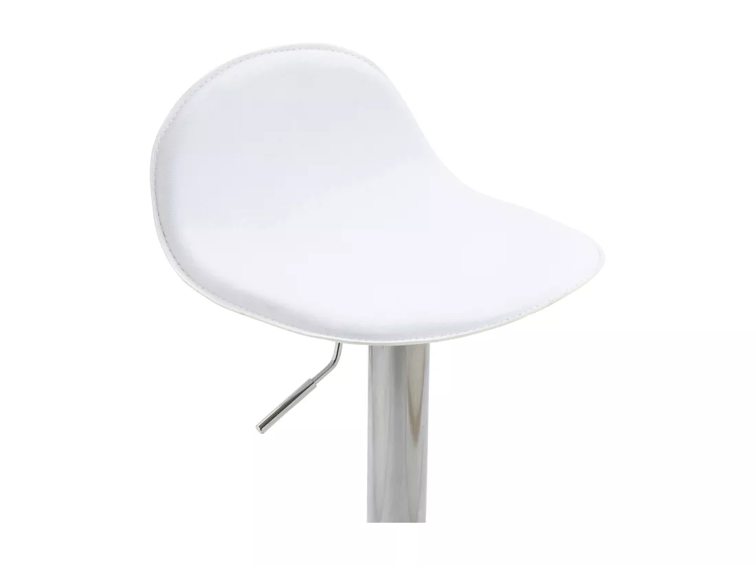 Lot de 2 Tabourets de bar - Similicuir & Métal - Blanc - Lana V2