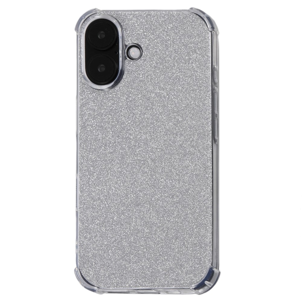 iPhone 16 Hybrid Hülle TPU Bumper mit Acryl Rückseite   Wechselbare Einlegekarten - Transparent / Silber