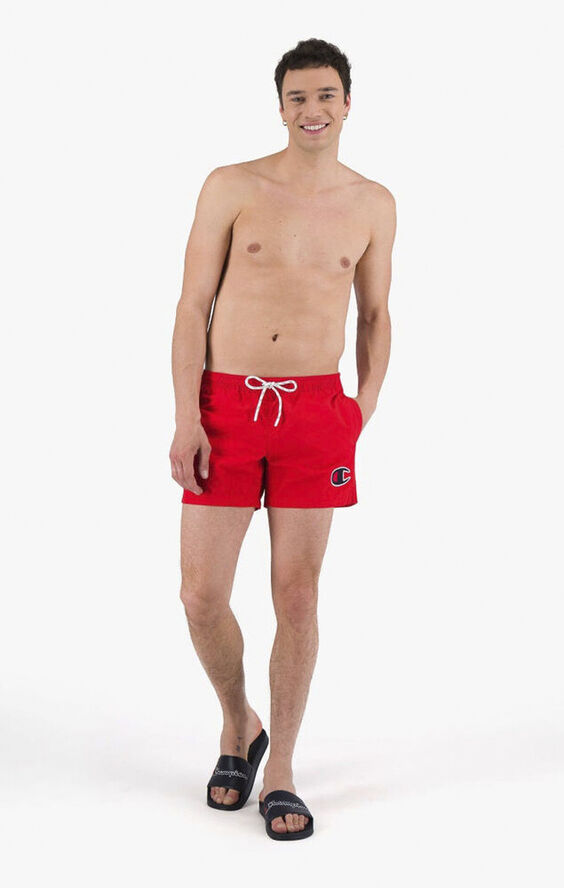 Champion Satin C Logo badeshorts Rød
