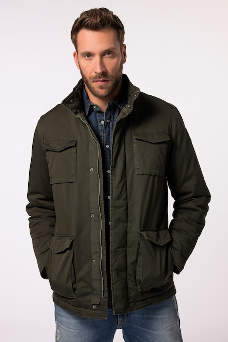 JP 1880 Baumwoll-Jacke, Stehkragen, Zipper, bis 8 XL