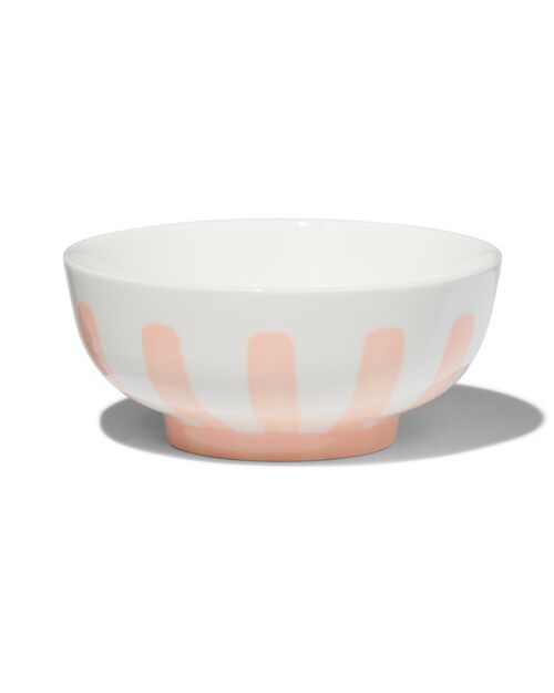 bol Ø11cm - new bone blanc et rose - vaisselle dépareillée